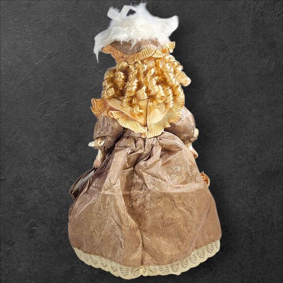 Haunted Porcelain Doll Vanessa Brown Gown Feathered Hat Paranormal Spirit Shifts - Picture 4 of 8